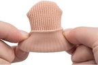 Soft silicone inner lining of Makhry toe protectors shown for cushioning detail.