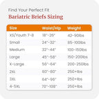 Side view of the white 4XL plus size adult brief illustrating the fully breathable fabric texture