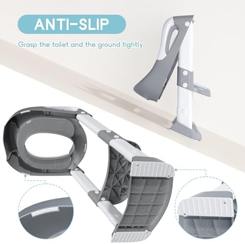 Soft cushion mat and safety handles on the COOSEYA potty training seat for boys and girls.