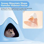 Hamster Hideout, Snowy Mountain Shape Hamster Hide House,Cute Small Animal Habitat Hideaway Hut for Syrian Hamsters, Mice, Gerbils, Rats (Blue) - Image 5