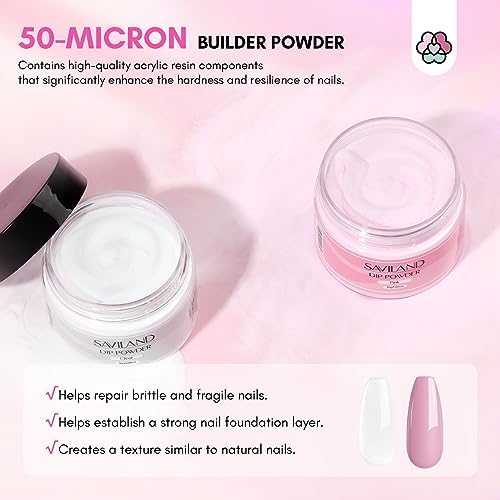 Close up of the non toxic professional dip powder texture for repairing broken nails