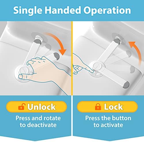 Two pack toilet locks for child and pet safety