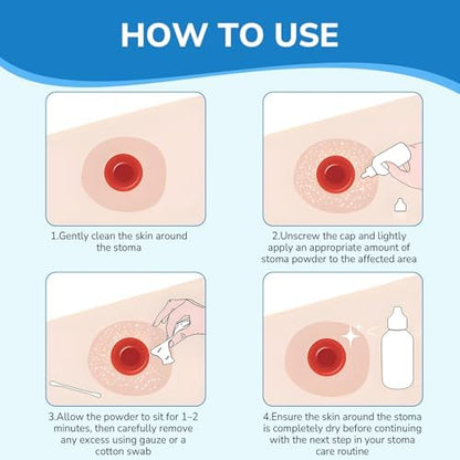 Heagimed skin barrier protection ostomy supplies bottle shown alongside medical equipment.