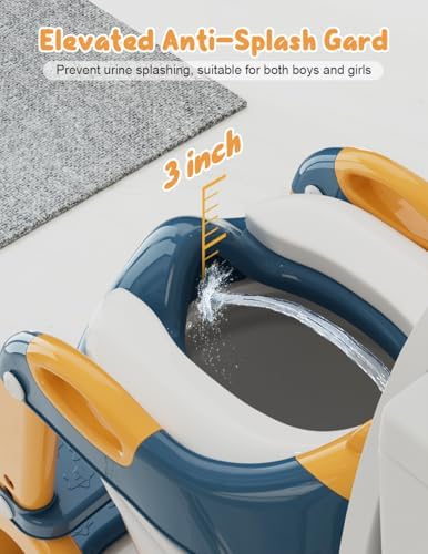 Bonbay potty ladder folded flat next to a western toilet for space saving storage