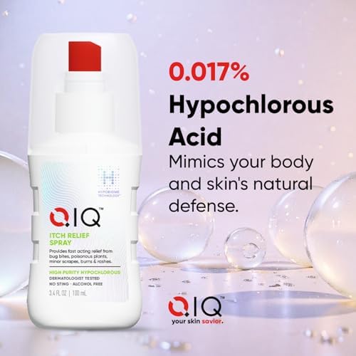 QIQ skincare soothing spray mist being applied to calm red irritated skin