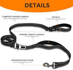 Close up view of the dual padded handles on the Kazazoo heavy duty dog leash.