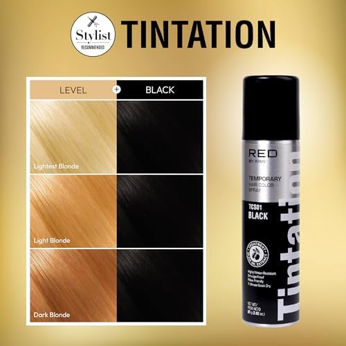 Red by Kiss Tintation 2.82 Ounce aerosol can displaying quick dry and smudge proof features
