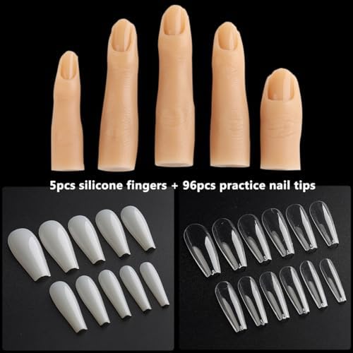Fcozpjk flexible mannequin fingers for nail art training