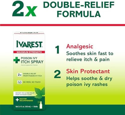 Ivarest Poison Oak and Sumac Relief clear liquid spray packaging