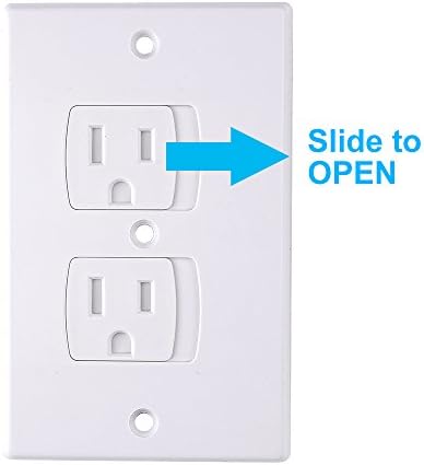 White child proofing electrical outlet cover installed