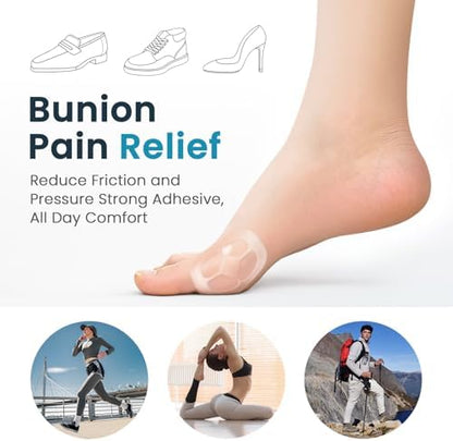 Demonstration of a clear self adhesive cushion applied to the side of a foot for friction protection.