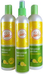 Premium imported pet shampoo infused with lemon verbena for dog coat care.
