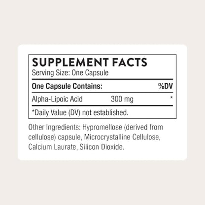 High quality Thorne Alpha Lipoic Acid vegetarian capsules bottle