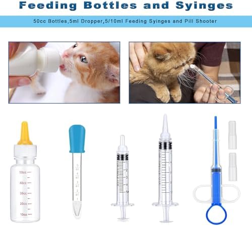 URMYONLY pet airway bulb aspirator and umbilical cord clamps for kitten birth
