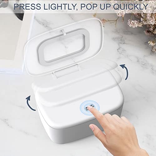 Portable baby wipes case showing sealing mechanism