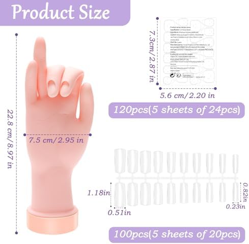 Minkissy bendable mannequin hand for nail art practice