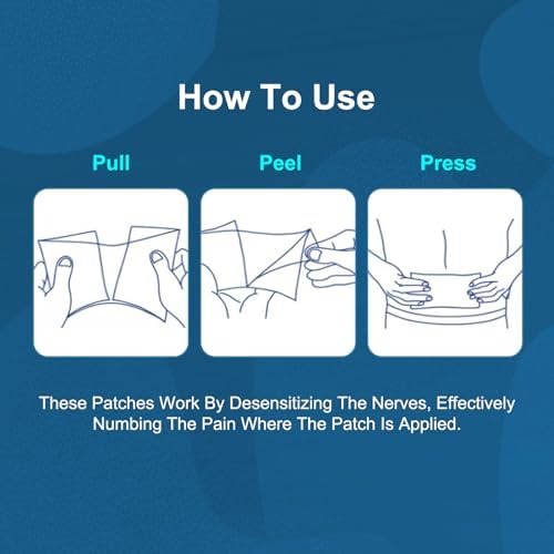 Close up of 4% lidocaine pain relief patch adhesive texture