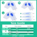 Side profile of medium sized gel heel cups demonstrating the ergonomic cushioning thickness.