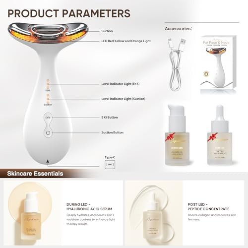 Complete retail packaging of the authentic SUPDESIR red light therapy massager with its USB charging cable