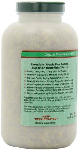 Fresh bee pollen nutritional facts product packaging