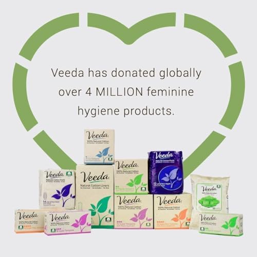 Veeda natural cotton liner individual wrap for on the go use