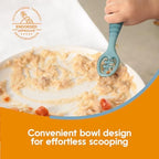 Two pack of green silicone toddler spoons for solids