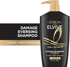 Repairing shampoo rebuilding hair fibers for silky shine and strength