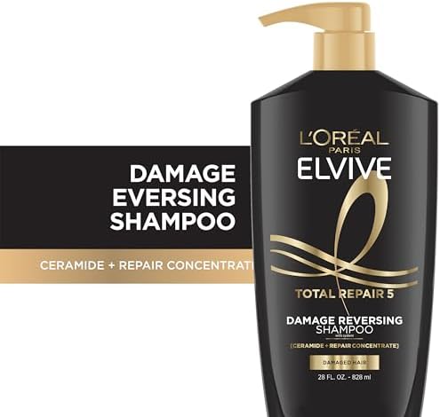 Repairing shampoo rebuilding hair fibers for silky shine and strength