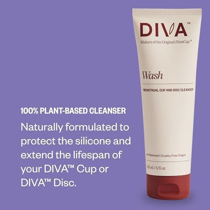 Side view of DivaCup Model 2 highlighting the flexible medical grade silicone rim.