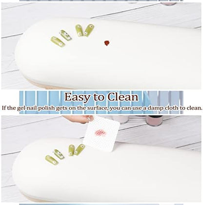 Close up view of Angnya nail arm rest premium leather texture