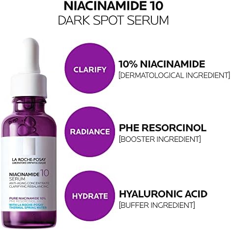 Niacinamide face serum targets dark spot size and color