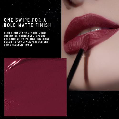 Eternal Lip Matte, 11 Odyssey - Wine Red, One-Swipe Bold Matte Finish, High Pigment Full Coverage, Long-Lasting, Transfer-Proof & Smudge-Resistant Liquid Lipstick, Feather-Light Texture - Image 6
