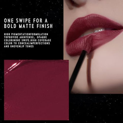 Eternal Lip Matte, 11 Odyssey - Wine Red, One-Swipe Bold Matte Finish, High Pigment Full Coverage, Long-Lasting, Transfer-Proof & Smudge-Resistant Liquid Lipstick, Feather-Light Texture - Image 6