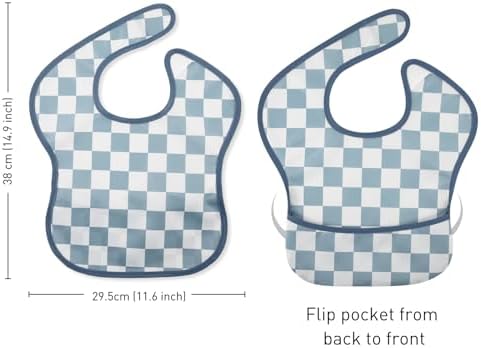 CIVARUA KIDS baby bib with food catcher laid flat demonstrating easy wipe clean maintenance.