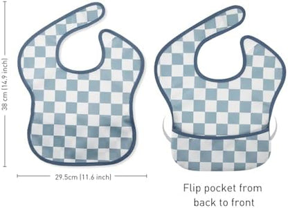 CIVARUA KIDS baby bib with food catcher laid flat demonstrating easy wipe clean maintenance.