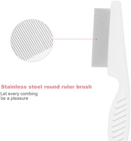 Pet deshedding slicker tool from the WOOPSOO collection highlighting the safe stainless steel teeth for sensitive animal skin.