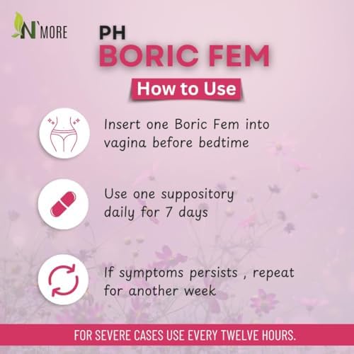 N'More BoricFem 100 percent pure boric acid pharmaceutical grade supplement.