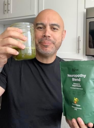 Mixing The Nerve Brand Neuropathy Superfood Blend into a glass of water