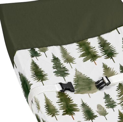 Sweet Jojo Designs forest themed changing pad cover elastic edge detail