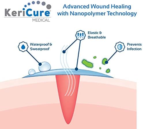 KeriCure sting free liquid bandage spray packaging displaying natural seal protection features