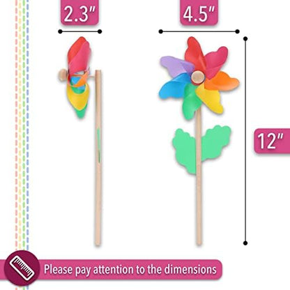 Ten pack of Mr. Pen flower wind spinners for kids party