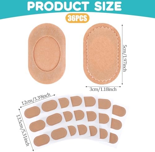 Self-adhesive bunion protector pads applied to the side of a foot