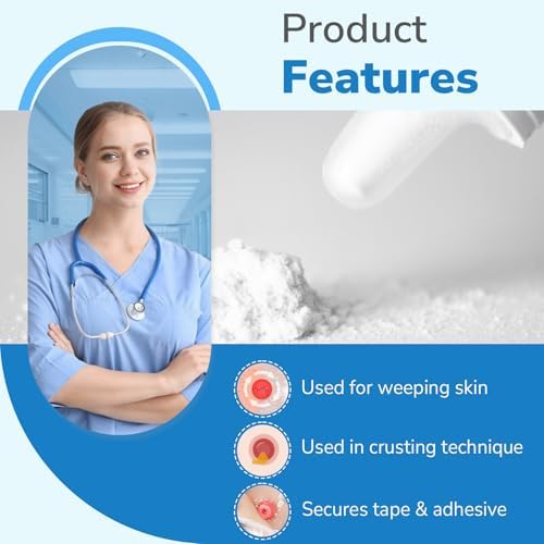 Side profile of Heagimed stoma adhesive powder bottle showcasing the application nozzle.