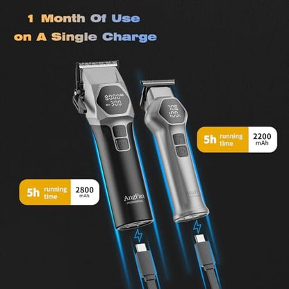Professional hair clipper side profile highlighting the adjustable taper lever for blending and fading hair