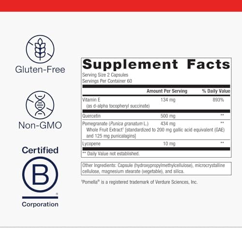 Metagenics CardioLux HDL nutritional facts panel and premium vegetarian ingredient list.