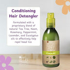 Back label of Little Green Kids Lice Guard Detangler with usage instructions
