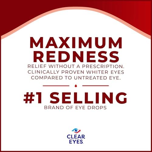 Side view of Clear Eyes redness relief bottle showing usage directions.