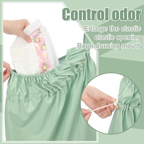 Nuogo diaper pail liner showing hanging strap and waterproof fabric