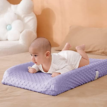 Orchid colored premium polyester changing table cover folded neatly for gifting