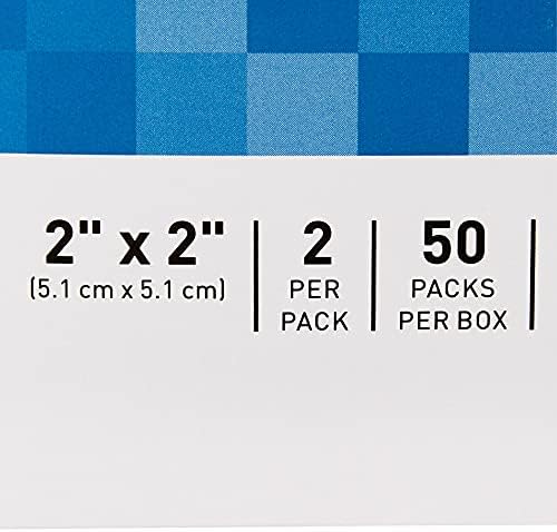 Two square non woven polyester and rayon sponges side view